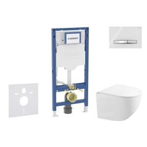 GEBERIT - Duofix Set předstěnové instalace, kompaktního klozetu Gaia a sedátka softclose, tlačítko Sigma50, chrom/alpská bílá SANI11CA3148B vyobraziť
