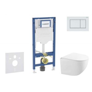 GEBERIT - Duofix Set předstěnové instalace, kompaktního klozetu Gaia a sedátka softclose, tlačítko Sigma30, bílá/bílá mat SANI11CA3149B vyobraziť