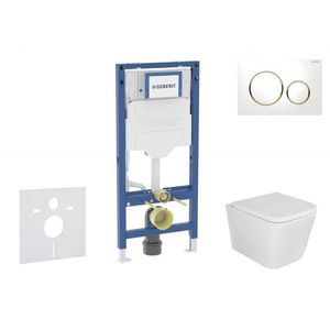 GEBERIT - Duofix Set předstěnové instalace, klozetu Arkas I sedátka softclose, tlačítko Sigma20, bílá/pozlacená SANI11CA3154B vyobraziť