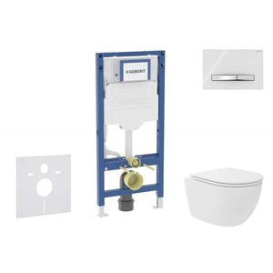 GEBERIT - Duofix Set předstěnové instalace, kompaktního klozetu Oudee Vortex a sedátka softclose, tlačítko Sigma50, chrom/alpská bílá SANI11CA3166B vyobraziť