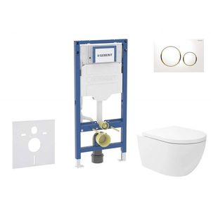 GEBERIT - Duofix Set předstěnové instalace, klozetu Oudee Vortex a sedátka softclose, tlačítko Sigma20, bílá/pozlacená SANI11CA3176B vyobraziť