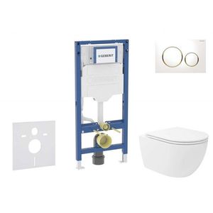 GEBERIT - Duofix Set předstěnové instalace, klozetu Oudee Vortex a sedátka softclose, tlačítko Sigma20, bílá/pozlacená SANI11CA3187B vyobraziť