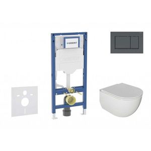 GEBERIT - Duofix Set předstěnové instalace, klozetu Oudee a sedátka softclose, tlačítko Sigma30, matná černá/černá SANI11CA5104B vyobraziť