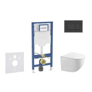 GEBERIT - Duofix Set předstěnové instalace, klozetu Gaia a sedátka softclose, tlačítko Sigma30, matná černá/černá SANI11CA5105B vyobraziť