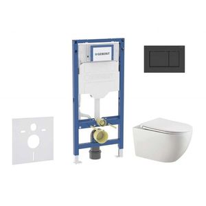 GEBERIT - Duofix Set předstěnové instalace, klozetu Gaia a sedátka softclose, tlačítko Sigma30, matná černá/černá SANI11CA5106B vyobraziť