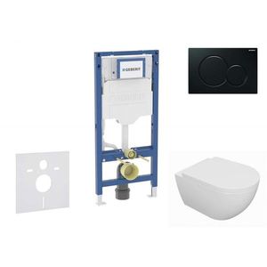 GEBERIT - Duofix Set předstěnové instalace, klozetu Oudee a sedátka softclose, tlačítko Sigma01, černá SANI11CA5107B vyobraziť