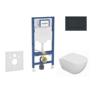 GEBERIT - Duofix Set předstěnové instalace, klozetu Oudee a sedátka softclose, tlačítko Sigma30, černá lesk/černá mat SANI11CA5109B vyobraziť