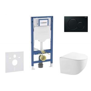 GEBERIT - Duofix Set předstěnové instalace, kompaktního klozetu Gaia sedátka softclose, tlačítko Sigma01, černá SANI11CA5117B vyobraziť