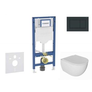 GEBERIT - Duofix Set předstěnové instalace, klozetu Oudee a sedátka softclose, tlačítko Sigma30, černá lesk/černá mat SANI11CA5130B vyobraziť
