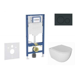 GEBERIT - Duofix Set předstěnové instalace, klozetu Oudee a sedátka softclose, tlačítko Sigma20, černá lesk/černá mat SANI11CA5131B vyobraziť