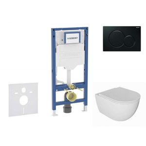 GEBERIT - Duofix Set předstěnové instalace, klozetu Oudee a sedátka softclose, tlačítko Sigma01, černá SANI11CA5133B vyobraziť