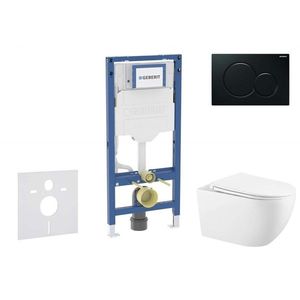 GEBERIT - Duofix Set předstěnové instalace, klozetu Gaia sedátka softclose, tlačítko Sigma01, černá SANI11CA5134B vyobraziť