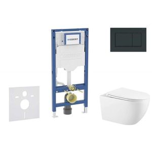 GEBERIT - Duofix Set předstěnové instalace, klozetu Gaia a sedátka softclose, tlačítko Sigma30, černá lesk/černá mat SANI11CA5136B vyobraziť