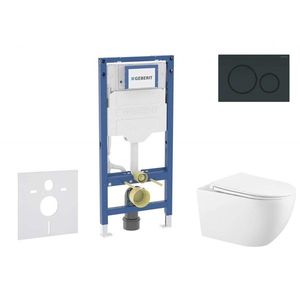 GEBERIT - Duofix Set předstěnové instalace, klozetu Gaia a sedátka softclose, tlačítko Sigma20, černá lesk/černá mat SANI11CA5137B vyobraziť