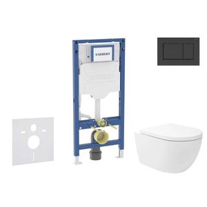 GEBERIT - Duofix Set předstěnové instalace, klozetu Oudee Vortex a sedátka softclose, tlačítko Sigma30, matná černá/černá SANI11CA5144B vyobraziť
