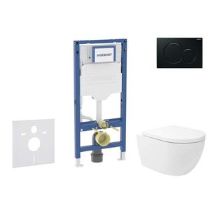 GEBERIT - Duofix Set předstěnové instalace, klozetu Oudee Vortex a sedátka softclose, tlačítko Sigma01, černá SANI11CA5145B vyobraziť