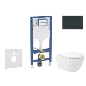 GEBERIT - Duofix Set předstěnové instalace, klozetu Oudee Vortex a sedátka softclose, tlačítko Sigma30, černá lesk/černá mat SANI11CA5147B vyobraziť