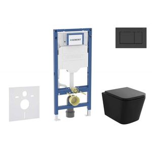 GEBERIT - Duofix Set předstěnové instalace, klozetu Arkas a sedátka softclose, tlačítko Sigma30, matná černá/černá SANI11CA5501B vyobraziť