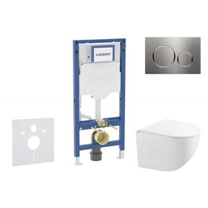 GEBERIT - Duofix Set předstěnové instalace, kompaktního klozetu Gaia a sedátka softclose, tlačítko Sigma20, nerez SANI11CA6104B vyobraziť
