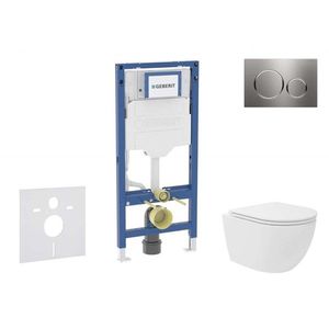 GEBERIT - Duofix Set předstěnové instalace, kompaktního klozetu Oudee Vortex a sedátka softclose, tlačítko Sigma20, nerez SANI11CA6106B vyobraziť