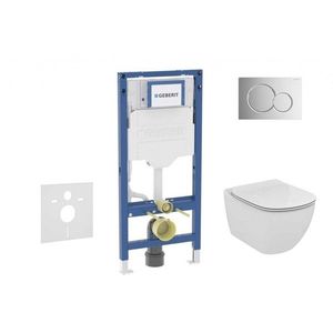 GEBERIT - Duofix Set předstěnové instalace, klozetu Tesi a sedátka softclose, tlačítko Sigma01, lesklý chrom SANI11CD1133 vyobraziť