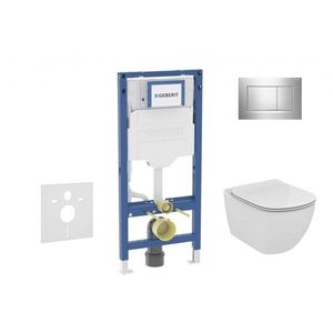 GEBERIT - Duofix Set předstěnové instalace, klozetu Tesi a sedátka softclose, tlačítko Sigma30, lesklý chrom/matný chrom SANI11CD1137 vyobraziť