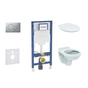 GEBERIT - Duofix Set předstěnové instalace, klozetu Alpha a sedátka softclose, tlačítko Sigma01, matný chrom SANI11CD2102 vyobraziť