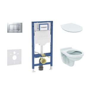 GEBERIT - Duofix Set předstěnové instalace, klozetu Alpha a sedátka softclose, tlačítko Sigma30, matný chrom/chrom SANI11CD2106 vyobraziť