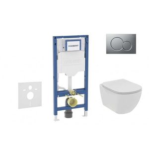 GEBERIT - Duofix Set předstěnové instalace, klozetu Tesi a sedátka softclose, tlačítko Sigma01, matný chrom SANI11CD2110 vyobraziť