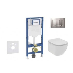 GEBERIT - Duofix Set předstěnové instalace, klozetu Tesi a sedátka softclose, tlačítko Sigma30, matný chrom/chrom SANI11CD2114 vyobraziť