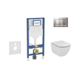 GEBERIT - Duofix Set předstěnové instalace, klozetu Tesi a sedátka, tlačítko Sigma30, matný chrom/chrom SANI11CD2122 vyobraziť