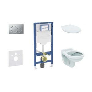 GEBERIT - Duofix Set předstěnové instalace, klozetu Alpha a sedátka, tlačítko Sigma01, matný chrom SANI11CD2126 vyobraziť