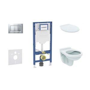 GEBERIT - Duofix Set předstěnové instalace, klozetu Alpha a sedátka, tlačítko Sigma30, chrom mat/chrom SANI11CD2130 vyobraziť