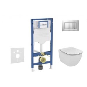 GEBERIT - Duofix Set předstěnové instalace, klozetu Tesi a sedátka softclose, tlačítko Sigma30, matný chrom/chrom SANI11CD2138 vyobraziť