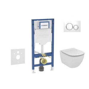 GEBERIT - Duofix Set předstěnové instalace, klozetu Tesi a sedátka softclose, tlačítko Sigma20, bílá/lesklý chrom SANI11CD3135 vyobraziť