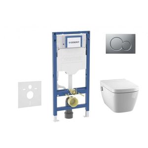 GEBERIT - Duofix Set předstěnové instalace, klozetu TECEone a sedátka softclose, tlačítko Sigma01, matný chrom SANI11CT2102 vyobraziť