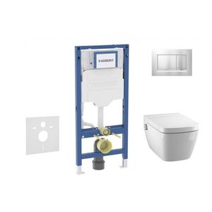 GEBERIT - Duofix Set předstěnové instalace, klozetu TECEone a sedátka softclose, tlačítko Sigma30, matný chrom/chrom SANI11CT2106 vyobraziť