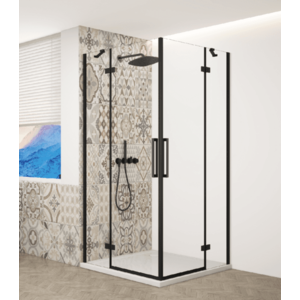 GELCO - TRINITY BLACK obdĺžnikový kút 1100x1200 rohový vstup, číre sklo, GT2211-12C-B GT2211-12C-B vyobraziť