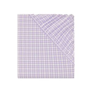LIVARNO home Napínacia plachta z bavlny Renforcé, 180 – 200 x 200 cm (fialová/károvaná) vyobraziť