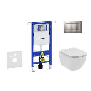 GEBERIT - Duofix Set predstenovej inštalácie, klozetu a dosky Ideal Standard Tesi, tlačidla Sigma30, Rimless, SoftClose, matný chróm/chróm 111.355.00.5 NE7 vyobraziť