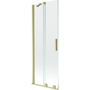 MEXEN/S - Velar Dvojkrídlová posuvná vaňová zástena 70 x 150 cm, transparent, zlatá kartáčovaná 896-070-000-01-55 vyobraziť