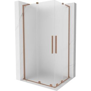 MEXEN/S - Velar L Duo sprchovací kút, posuvné dvere 100 x 90 cm, dekor, meď kartáčovaná 871-100-090-02-33-65 vyobraziť