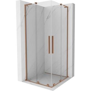 MEXEN/S - Velar L Duo sprchovací kút, posuvné dvere 90 x 90 cm, transparent, meď kartáčovaná 871-090-090-02-03-65 vyobraziť
