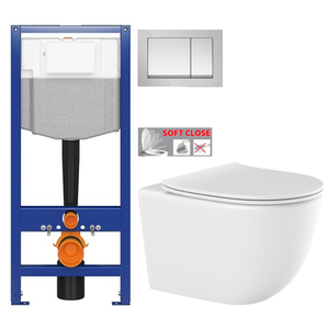 CERSANIT predstenový inštalačný systém s tlačidlom chrom K97-509 + WC INVENA TINOS + SEDADLO K97-526 509 NO1 vyobraziť