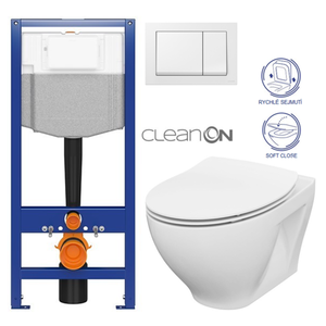 CERSANIT predstenový inštalačný systém s bielym tlačidlom K97-516 + WC CERSANIT CLEANON MODUO + SEDADLO K97-526 516 MO1 vyobraziť