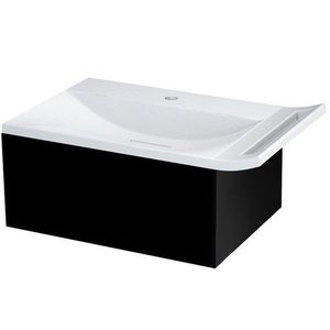 SAPHO - ZEUS umývadlová skrinka so sifónom a umývadlom 60x26x45 cm, čierná matná ZE070-3535-01 vyobraziť