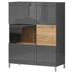 Vitrína Onyx V90-2KS/ON lakované anthracite/pacific walnut vyobraziť