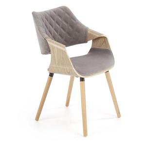 Stolička K396 drevo/velvet svetlý dub/popol 56x55x77 vyobraziť