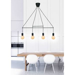 Závesná lampa matná čierna 4xE27 Alto vyobraziť