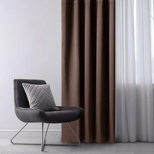 Restilo Záves Blackout Oxford Pleat tmavohnedá, 140 x 245 cm vyobraziť